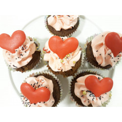 Caja 6 cupcakes corazón