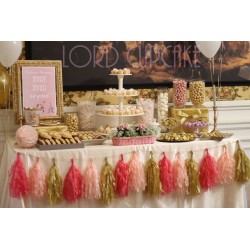 Mesa dulce rosa & dorado