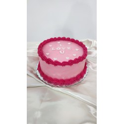 Tarta love rosa