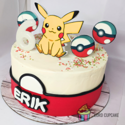 Tarta crema Pokemon roja