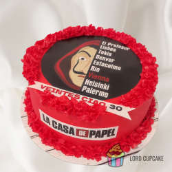 Tarta crema casa de papel