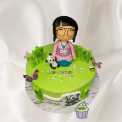 Tarta niña oso panda