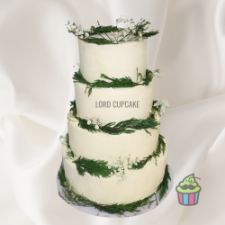 Tarta boda + ramas verdes