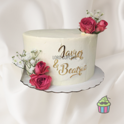 Tarta crema topper dorado